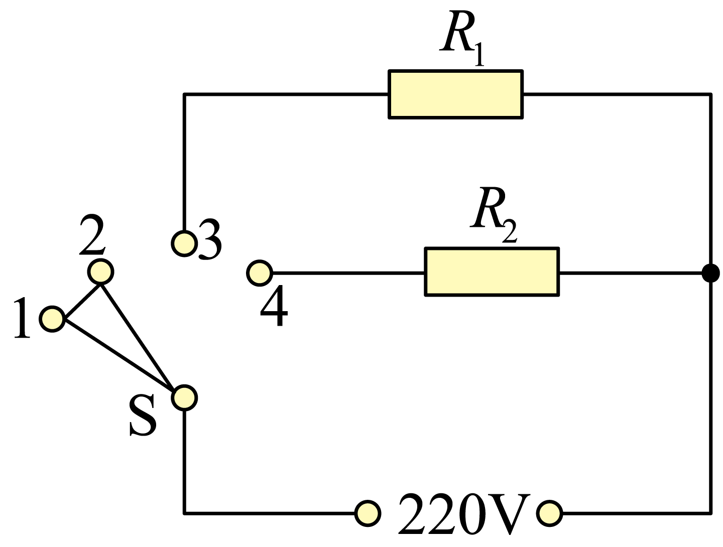 熱水檔正常工作1min產生的熱量之比為如圖是某款電熱水龍頭的電路原理